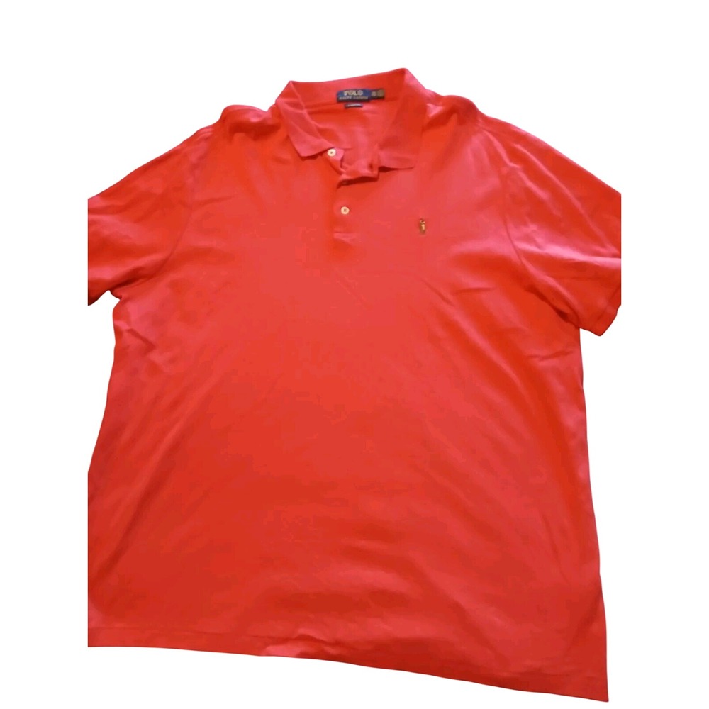 Ralph Lauren Polo Shirt 2X Pink Flesh Pony Rugby Outdoors Mens Polo‎